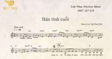 Sheet Nhạc "Bản Tình Cuối"