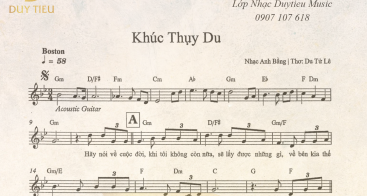 Sheet Nhạc "Khúc Thụy Du"