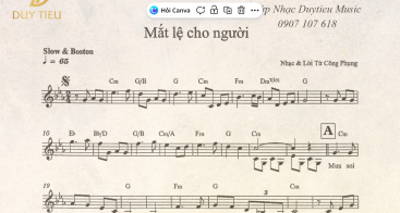 Sheet Nhạc "Mắt Lệ Cho Người" 