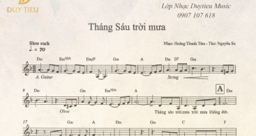 Sheet Nhạc "Tháng Sáu Trời Mưa"