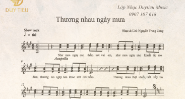Sheet Nhạc "Thương Nhau Ngày Mưa"