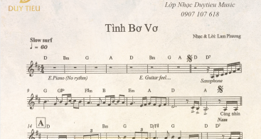 Sheet Nhạc "Tình Bơ Vơ"