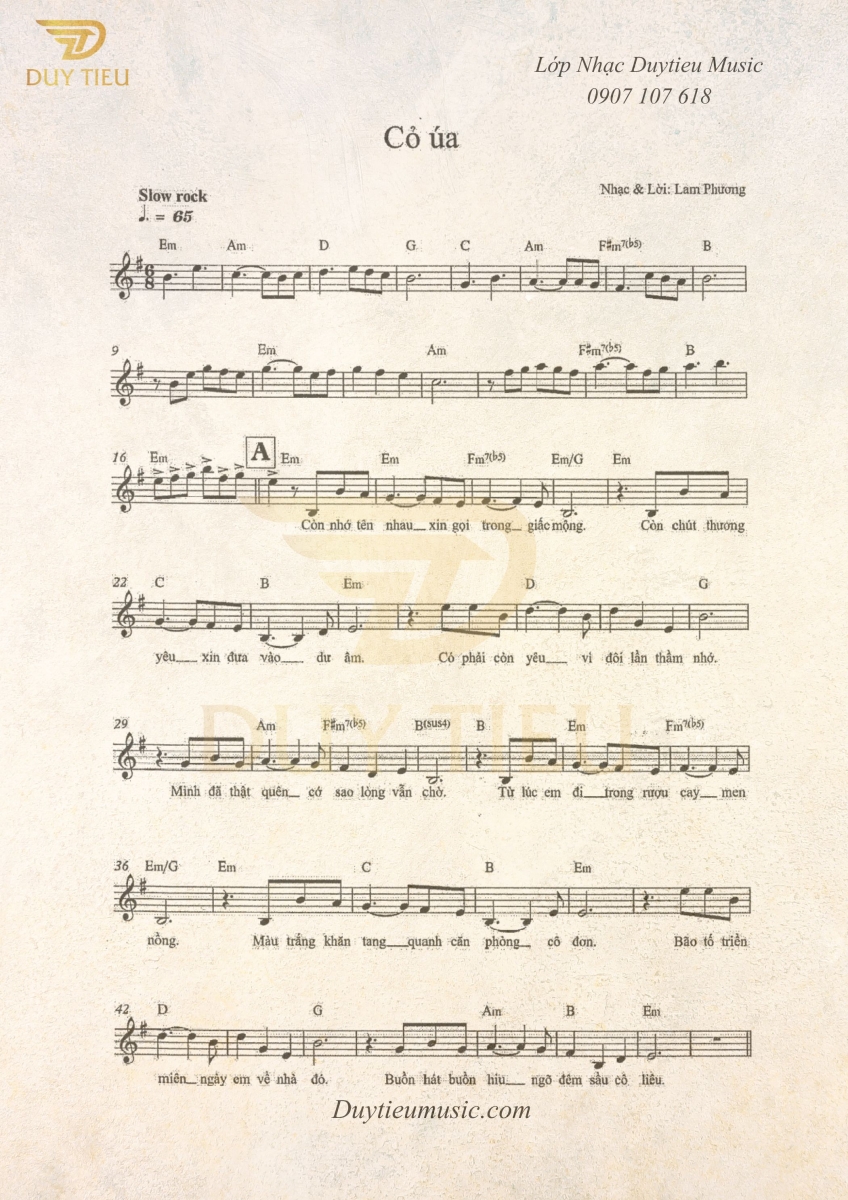 Cỏ úa - Lam Phương - Duytieu Music
