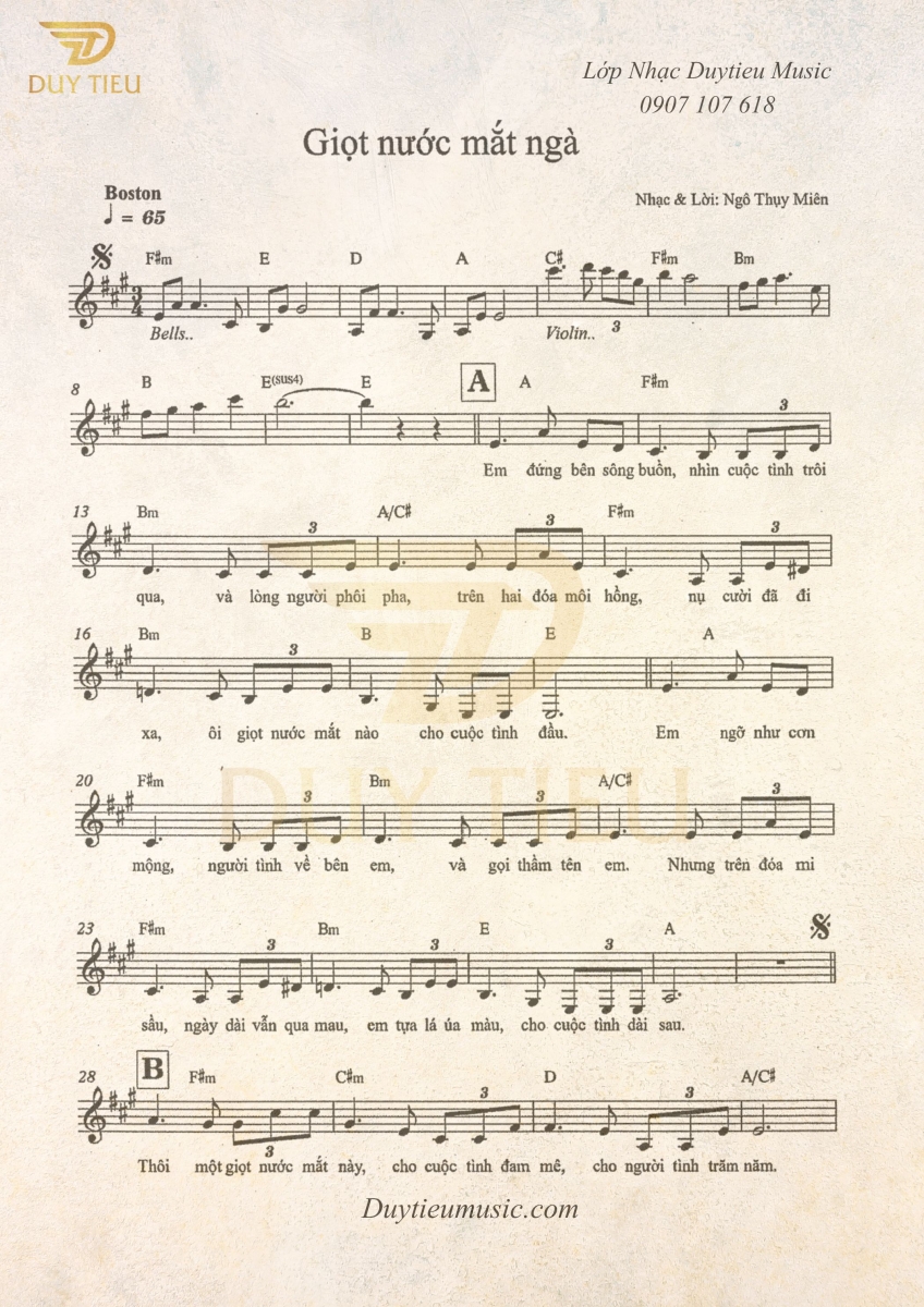 Giọt Nước Mắt Ngà - Ngô Thụy Miên- Duytieu Music 