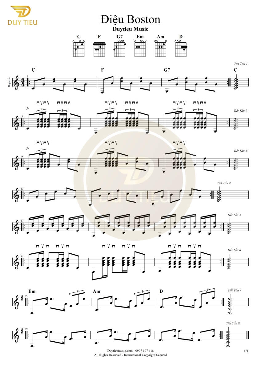Điệu Boston Cho Guitar - Duytieu Music