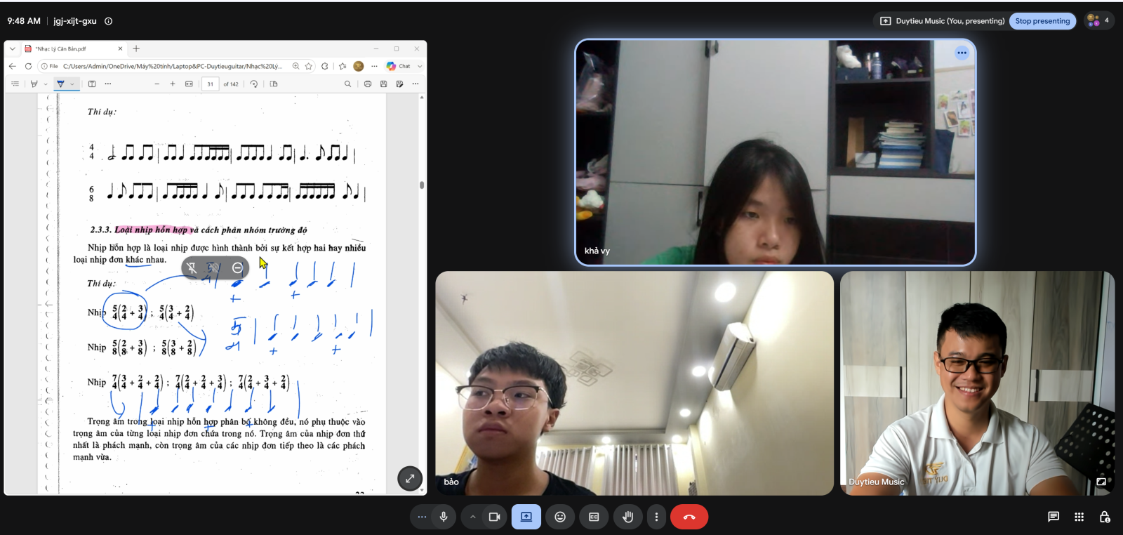 Khóa học nhạc lí online