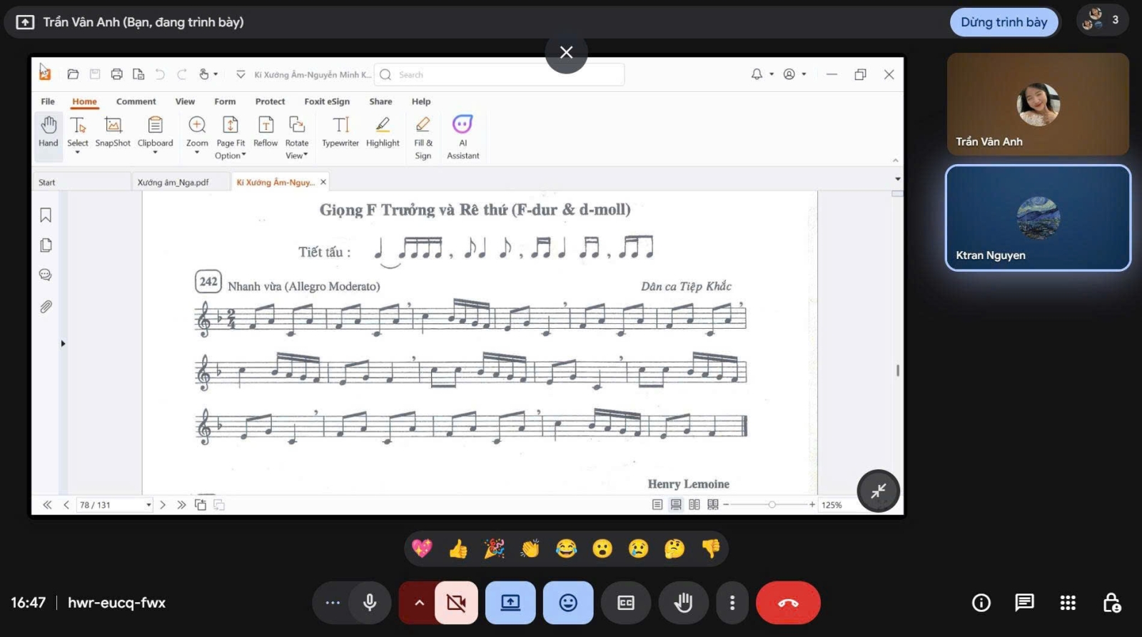 Lớp Kí Xướng Âm Online 1-1
