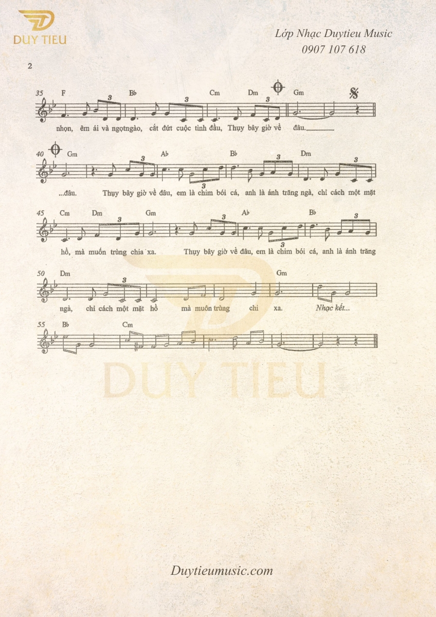 Khúc Thụy Du - Du Tử Lê- Duytieu Music - Trang 2