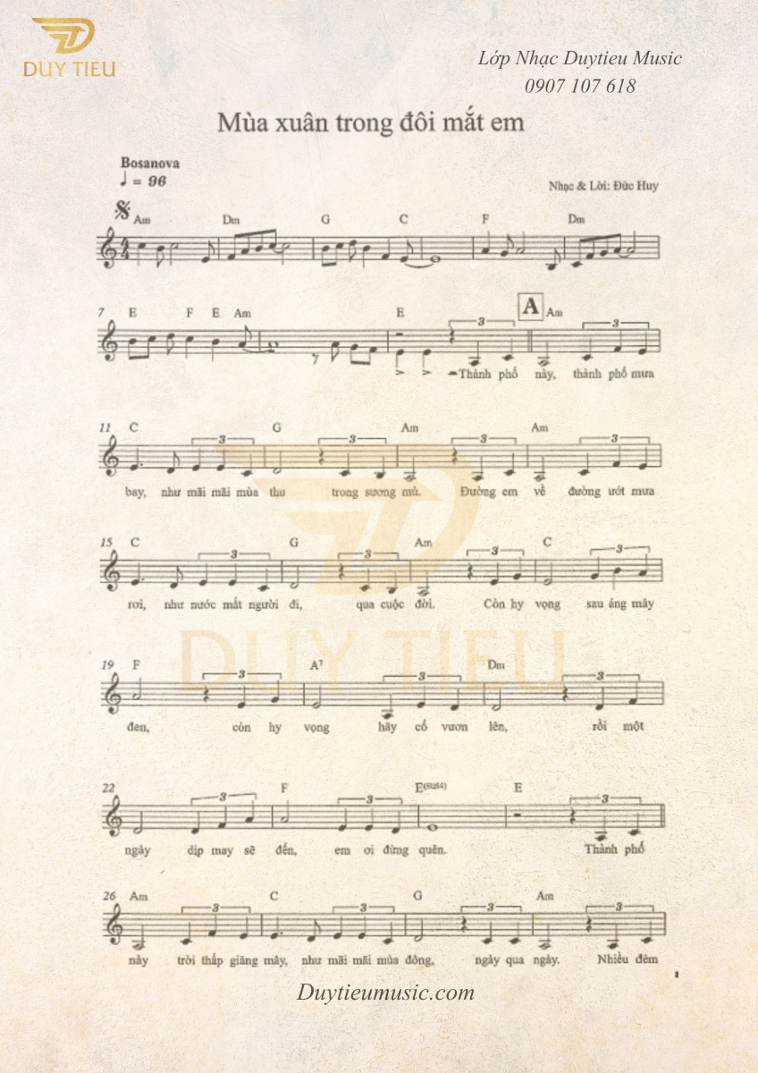 Mùa Xuân Trong Đôi Mắt Em - Đức Huy - Duytieu Music