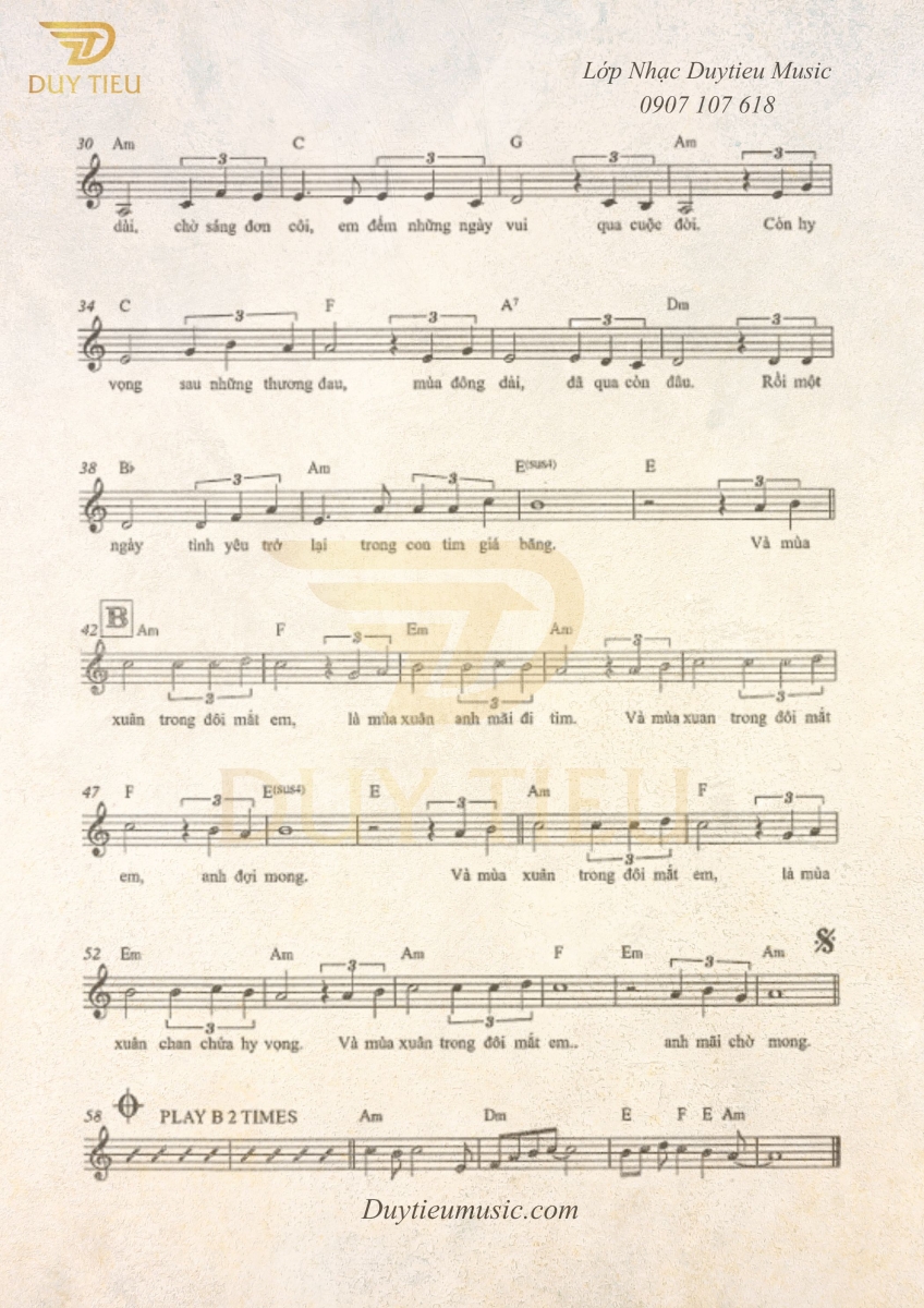 Mùa Xuân Trong Đôi Mắt Em - Đức Huy - Duytieu Music - Trang 2