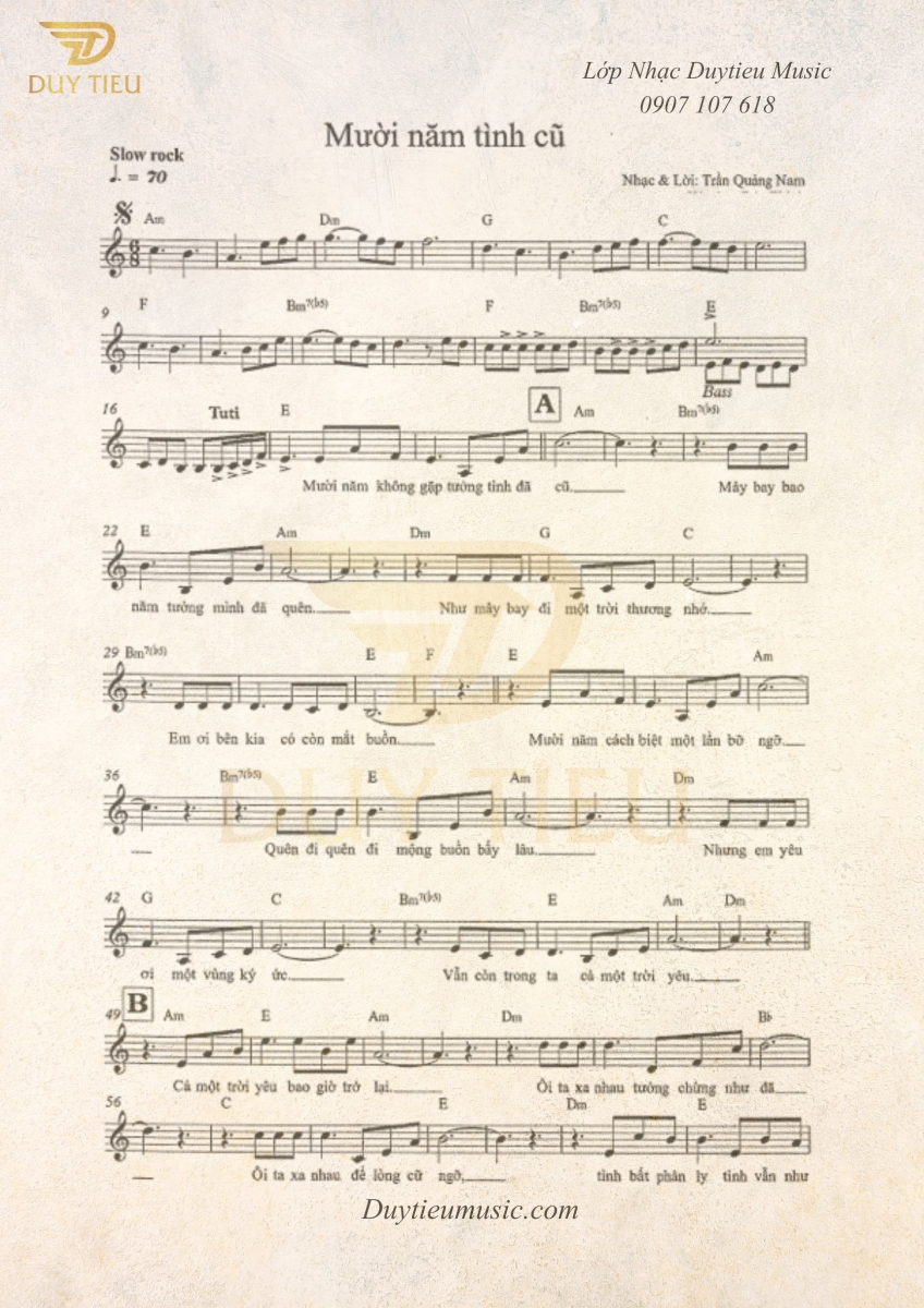 Mười Năm Tình Cũ - Trần Quảng Nam - Duytieu Music