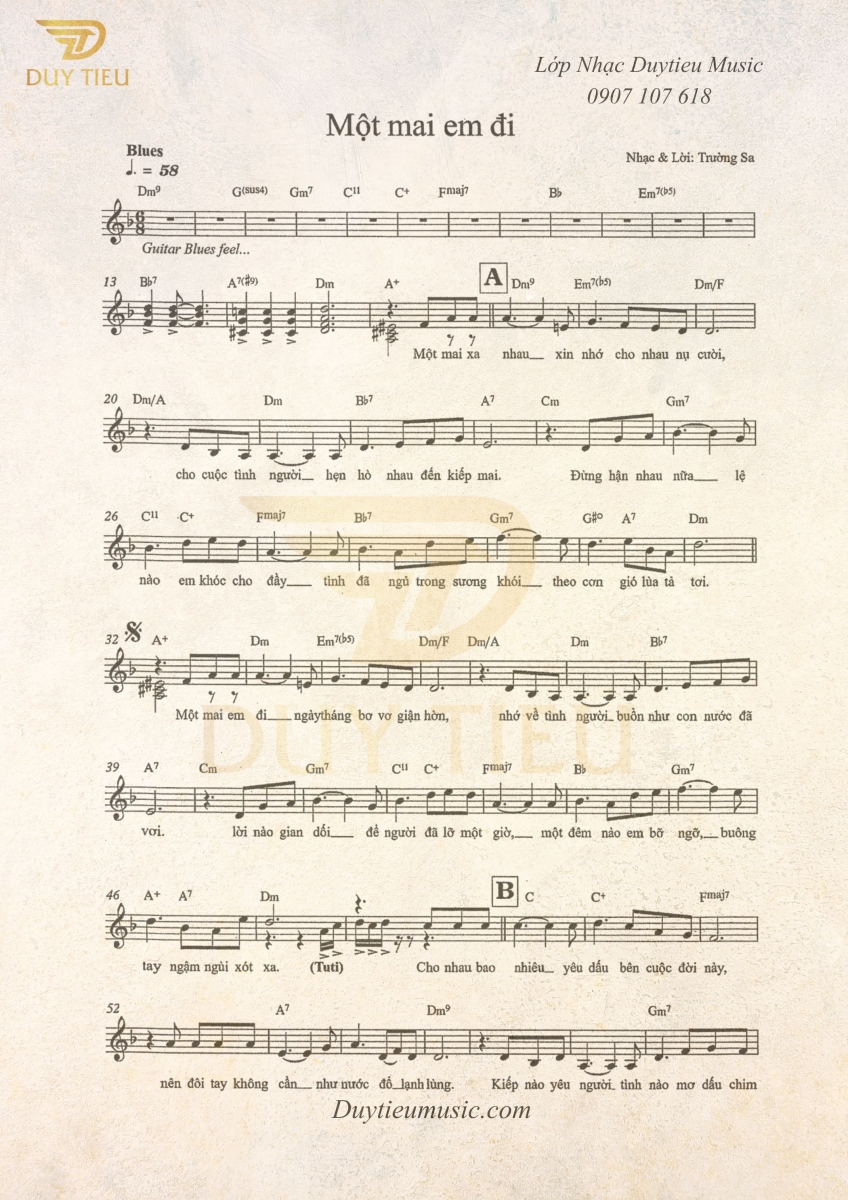 Một Mai Em Đi - Trường Sa - Duytieu Music