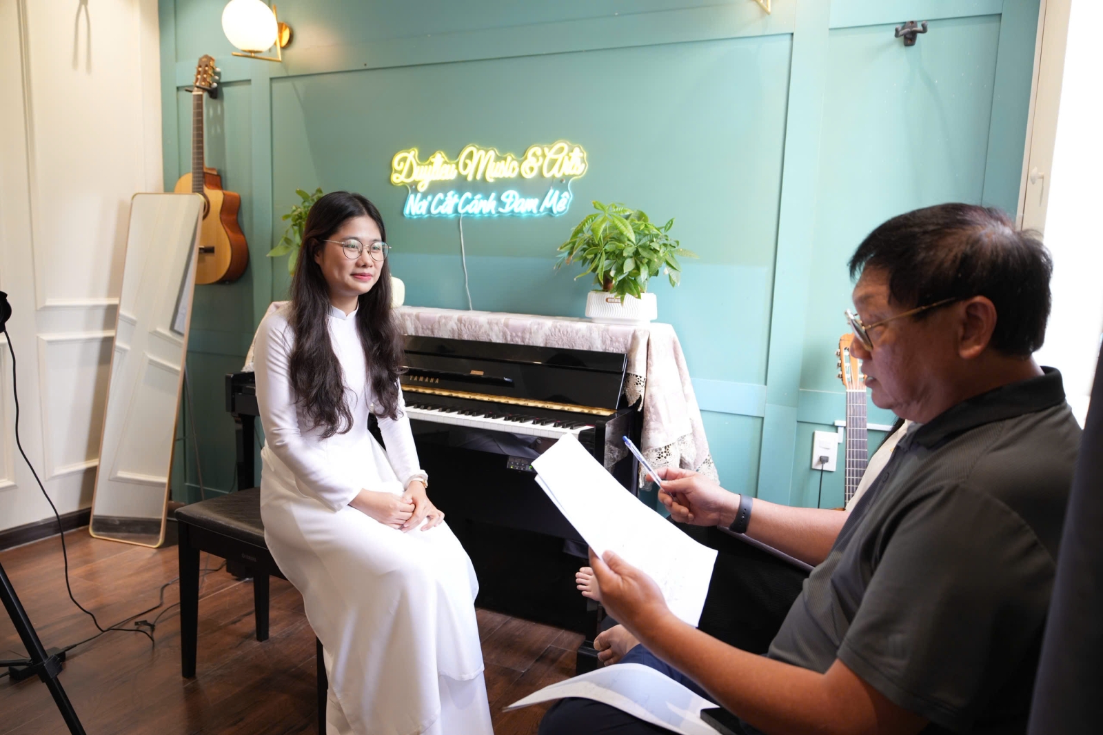 Buổi thi thử Sư phạm âm nhạc tại trung tâm