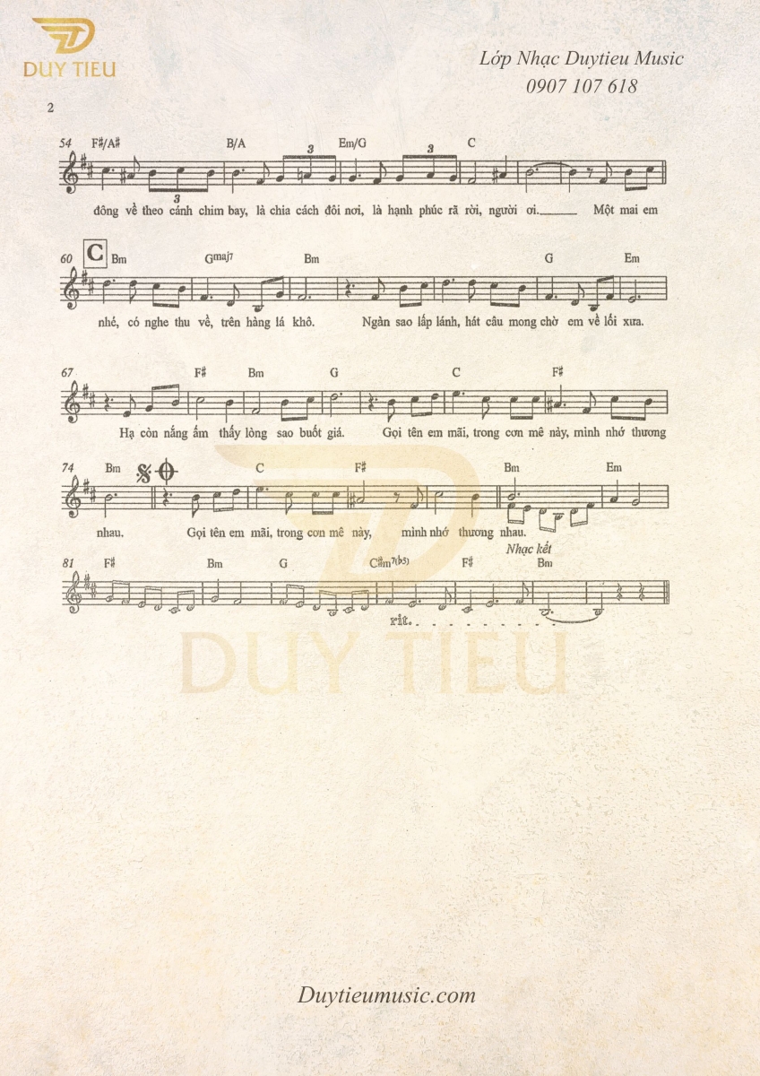 Riêng Một Góc Trời - Ngô Thụy Miên - Duytieu Music - Trang 2