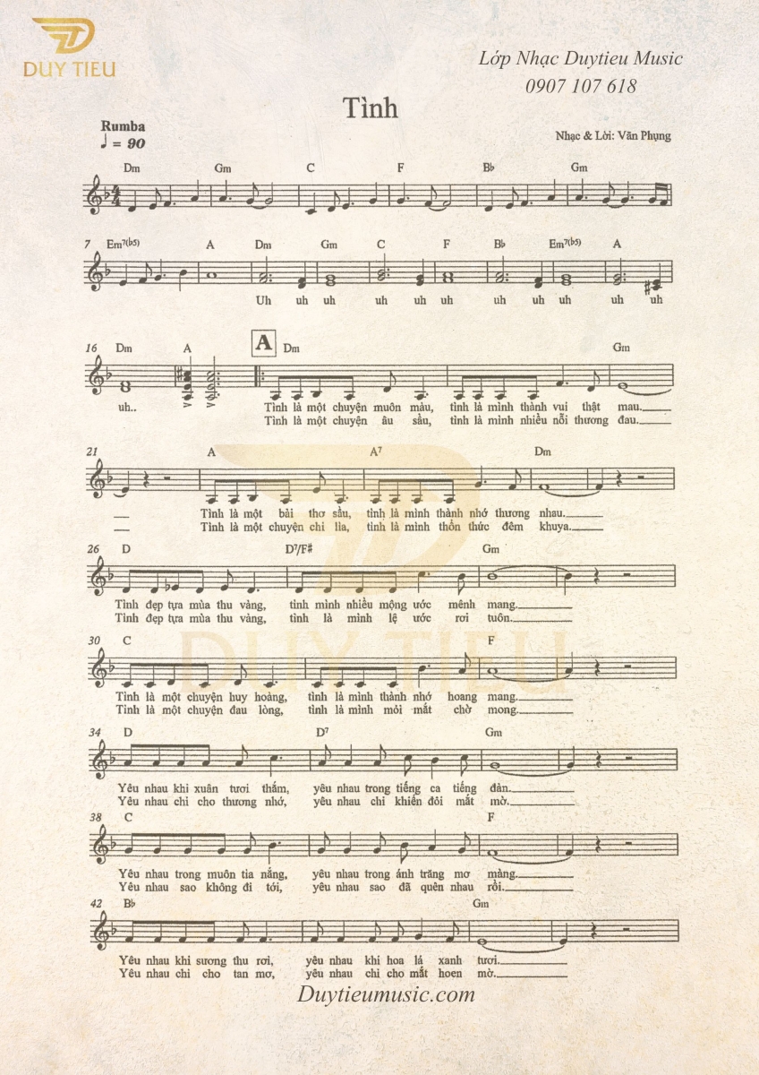 Tình - Văn Phụng - Duytieu Music 
