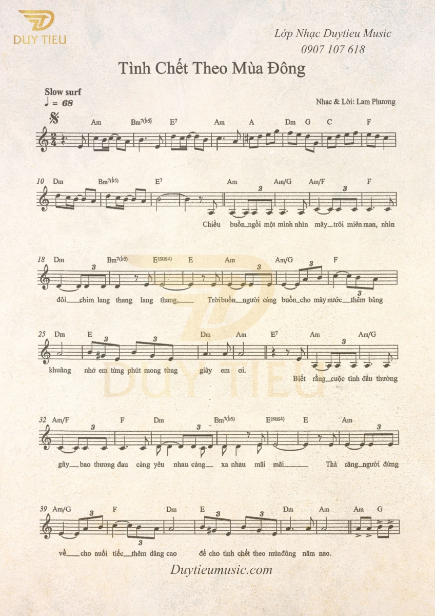 Tình Chết Theo Mùa Đông - Lam Phương - Duytieu Music