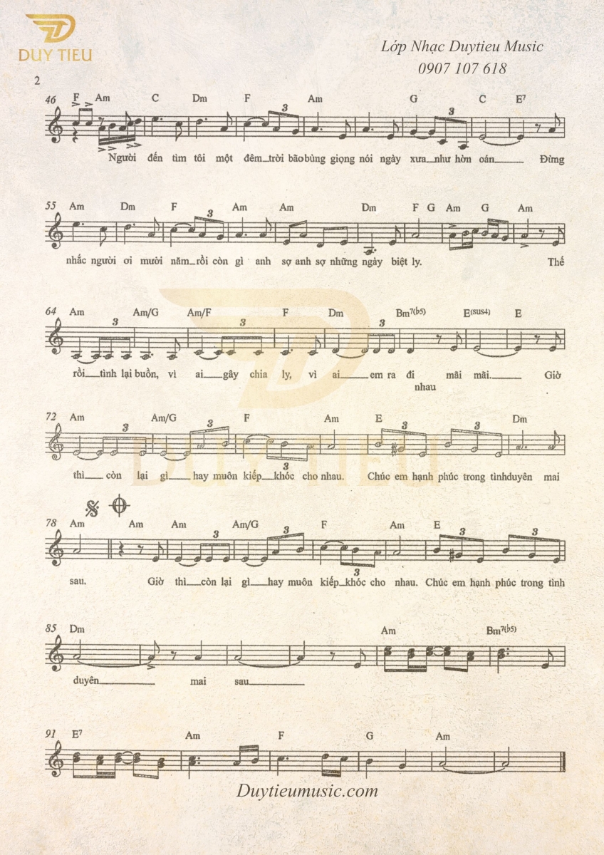 Tình Chết Theo Mùa Đông - Lam Phương - Duytieu Music - Trang 1