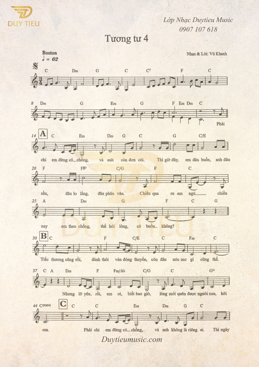 Tương Tư 4 - Vũ Khanh - Duytieu Music