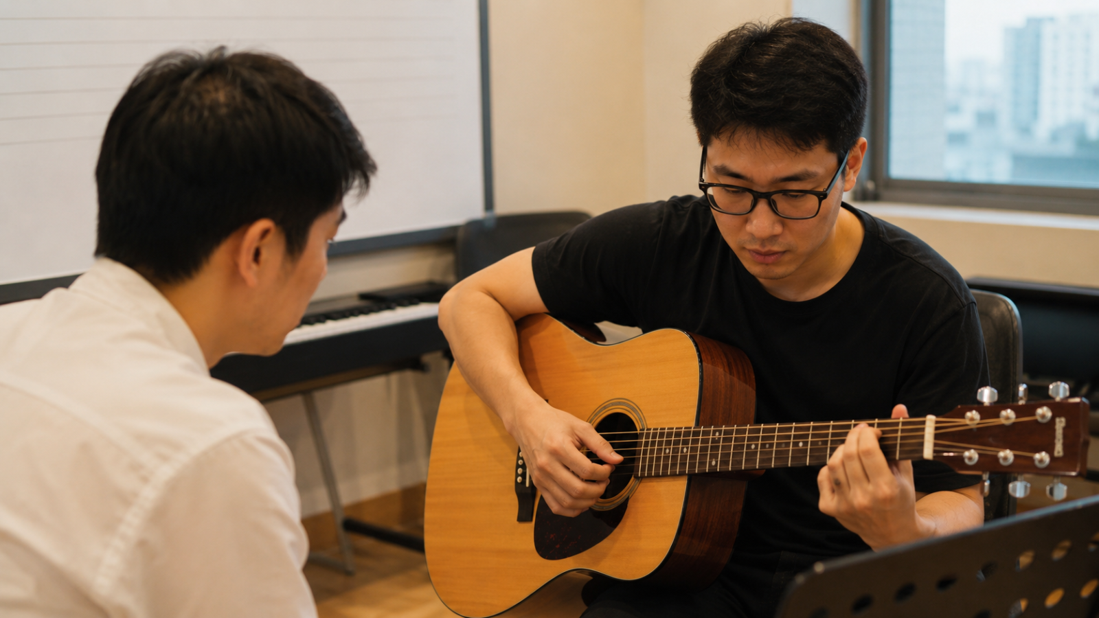 Môi trường học guitar hiện đại tại Duytieu Music.