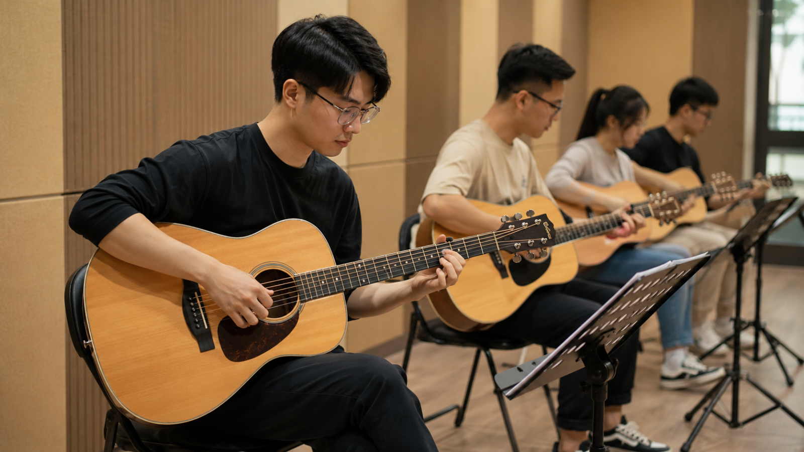 Không gian học guitar hiện đại và truyền cảm hứng tại Duytieu Music