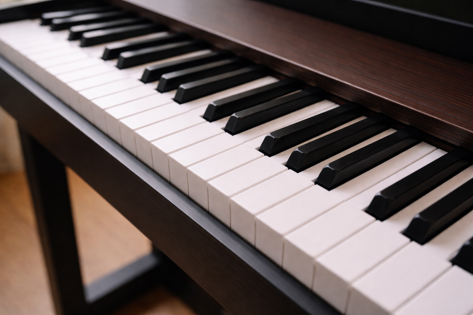 Cấu trúc phím trắng – phím đen trên bàn phím piano được lặp lại theo quy luật cố định.