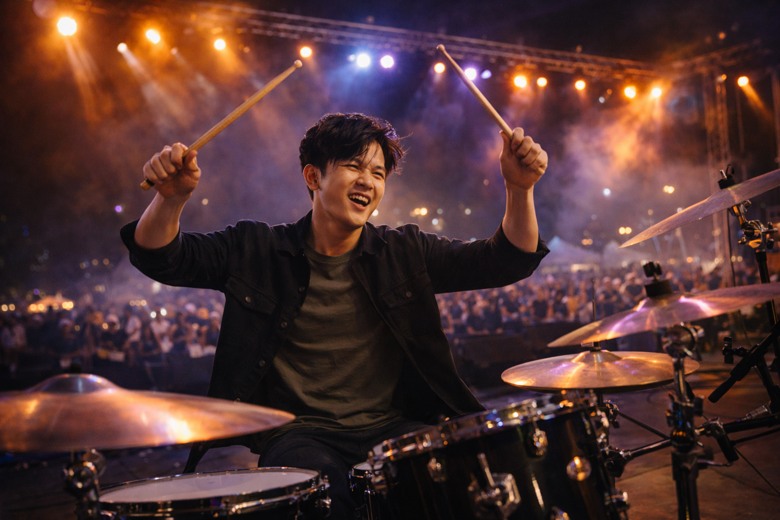 Nhạc công trống tạo năng lượng và giữ nhịp cho toàn bộ chương trình