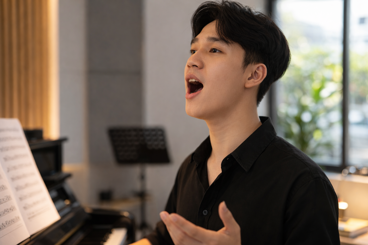 Khẩu hình mở tự nhiên giúp âm thanh thoát ra dễ dàng hơn.