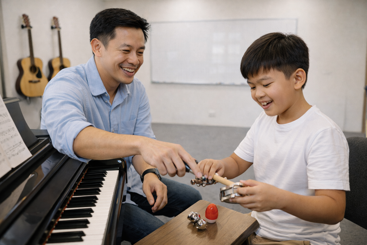 Gia sư âm nhạc giúp trẻ phát triển cảm thụ và nền tảng nhạc lý từ sớm.