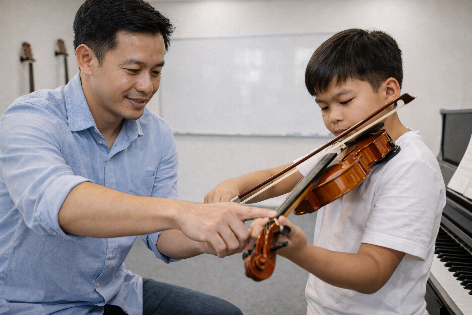 Không gian học violin chuyên nghiệp tại Duytieu Music.