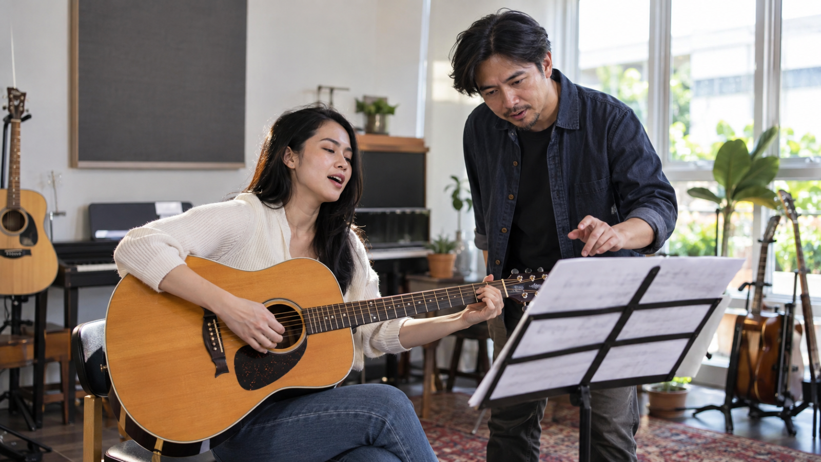 Ghép Guitar với giọng hát là bước quan trọng để chuyển từ luyện kỹ thuật sang đệm hát thực tế