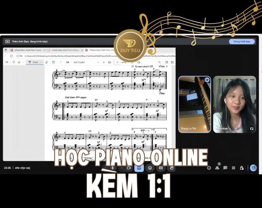 Học piano online giúp học viên chủ động thời gian và không gian học tập