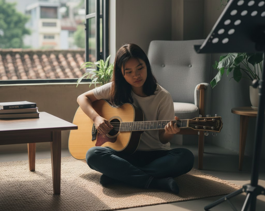 Việc luyện tập không đều khiến người học guitar khó giữ được cảm giác tay.