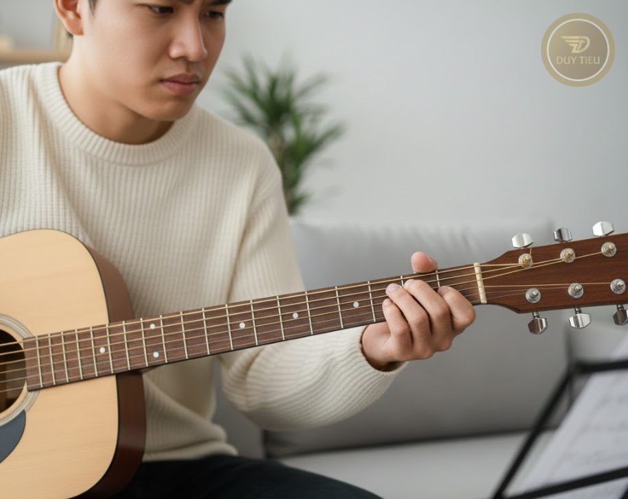 Khi tay chưa quen hợp âm, người học rất dễ bỏ quên nhịp.