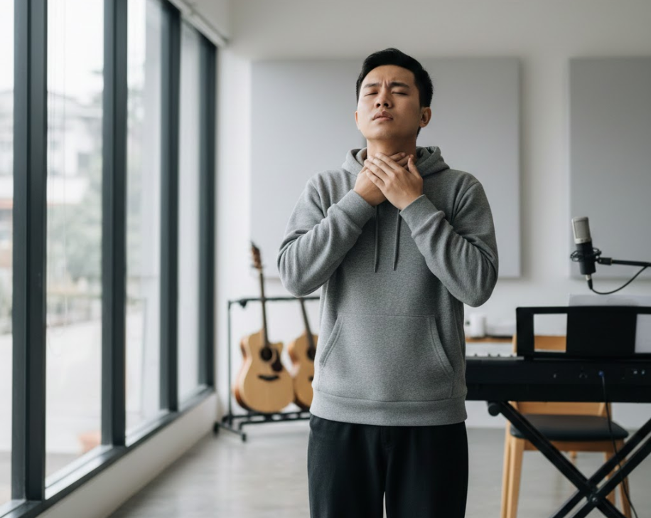 Nhiều người mệt giọng vì phải dùng cổ họng để bù cho kỹ thuật sai.