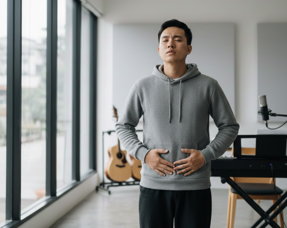 Hơi thở đúng giúp giọng hát bền và nhẹ hơn rất nhiều.