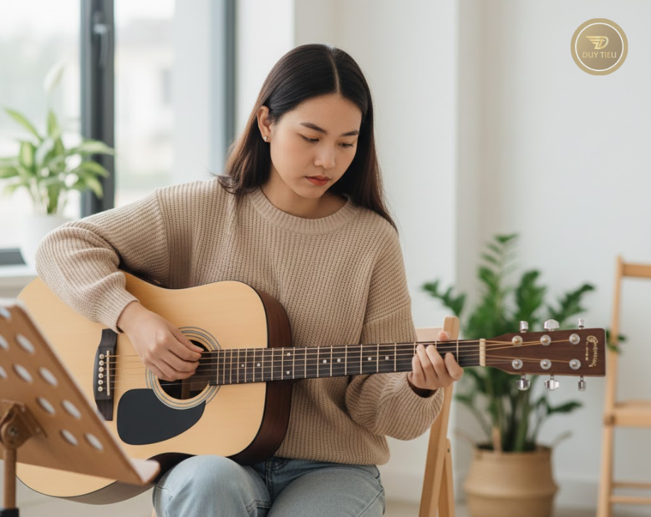 Mục tiêu nhỏ và rõ ràng giúp người mới học guitar bền hơn.
