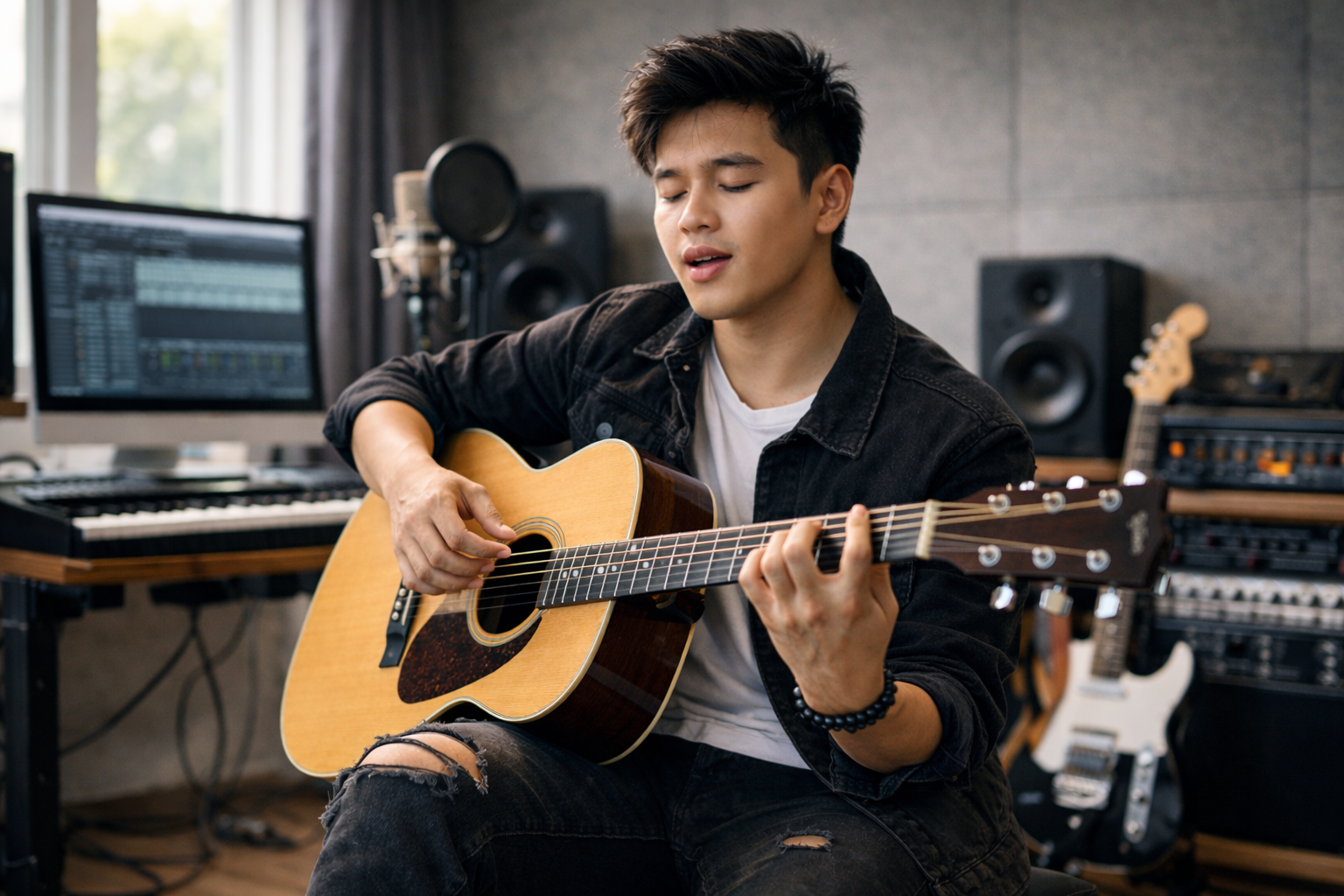 Kết hợp fingerstyle giúp phần đệm có chiều sâu và không bị đơn điệu.