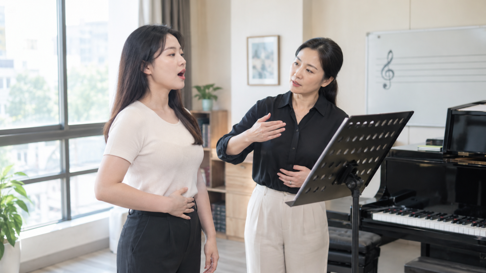  Kiểm soát hơi thở giúp người học duy trì âm thanh và cao độ ổn định trong câu hát
