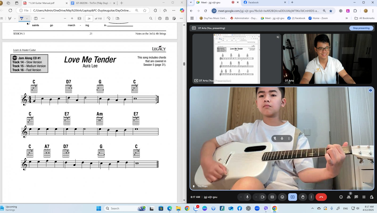 Học Guitar Online giúp học viên hoàn toàn làm chủ về mặt thời gian và địa điểm tập luyện.