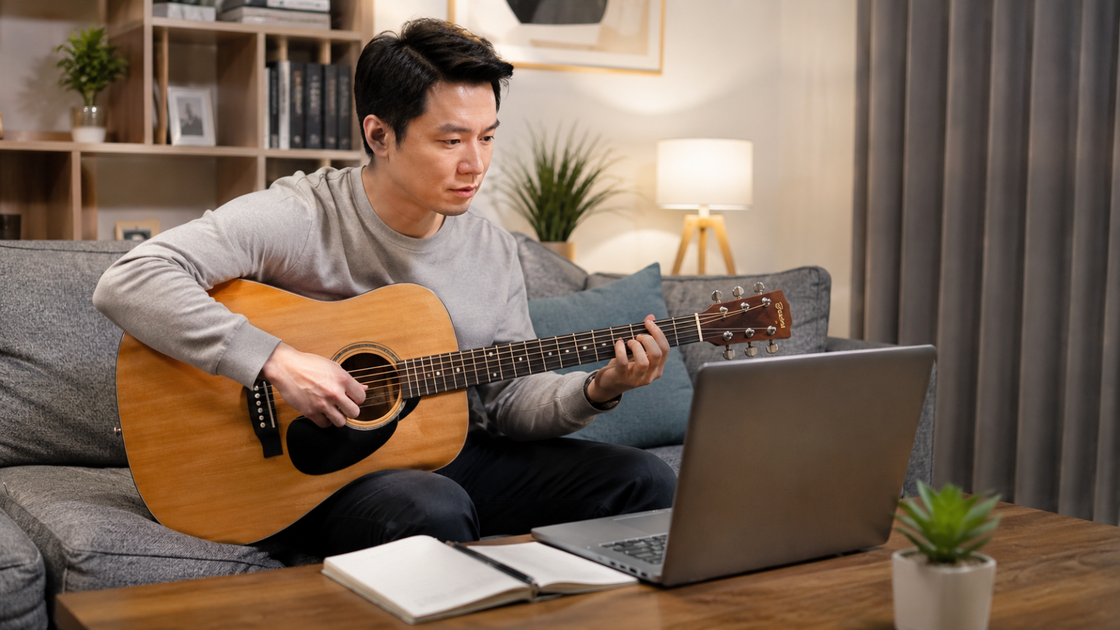 Học guitar online giúp linh hoạt thời gian và địa điểm.