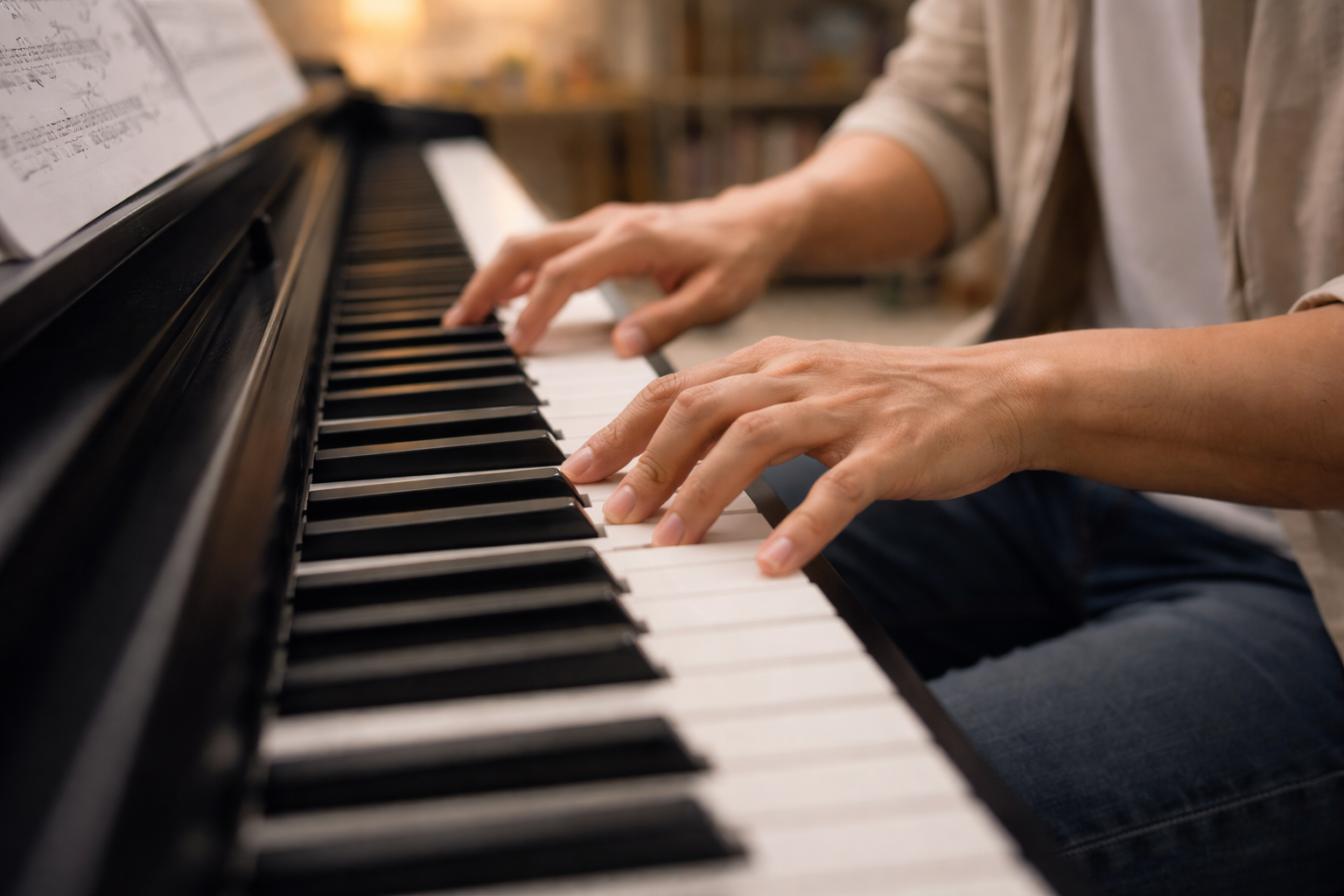 Kiên trì luyện tập là yếu tố then chốt giúp học piano tiến bộ lâu dài.