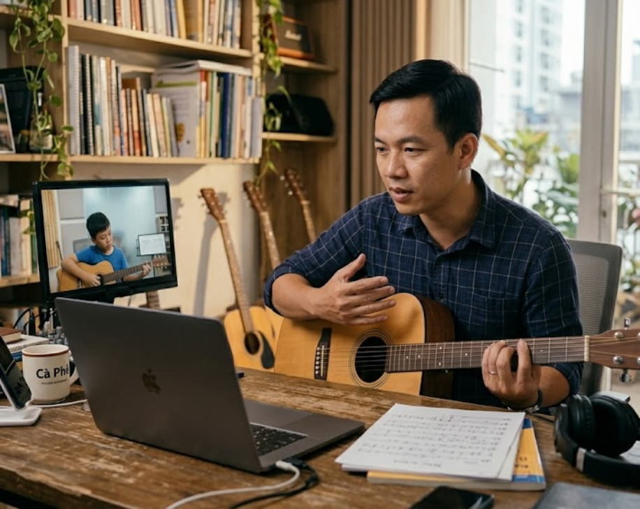 Học guitar online 1 kèm 1 linh hoạt và tiện lợi