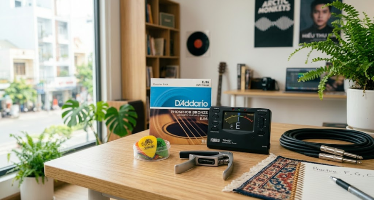 Phụ kiện nhỏ nhưng giúp việc học guitar dễ dàng và hiệu quả hơn.