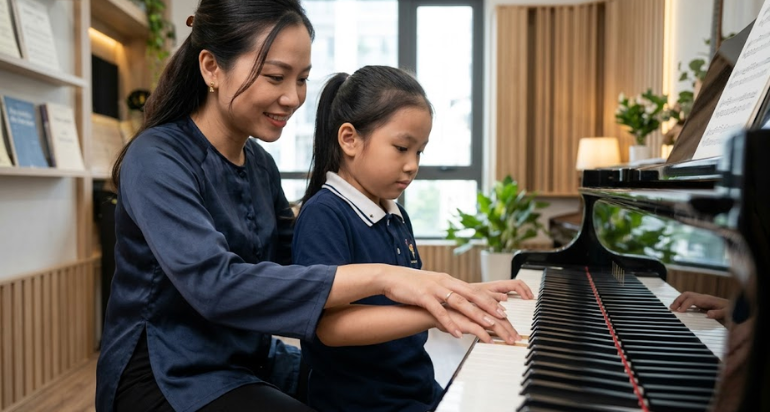 Giáo viên chỉnh kỹ thuật giúp học viên tiến bộ nhanh và đúng hướng.