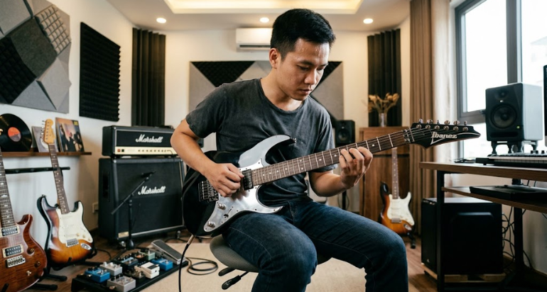 Học viên được tiếp cận các kỹ thuật Guitar Điện hiện đại và chuyên sâu.