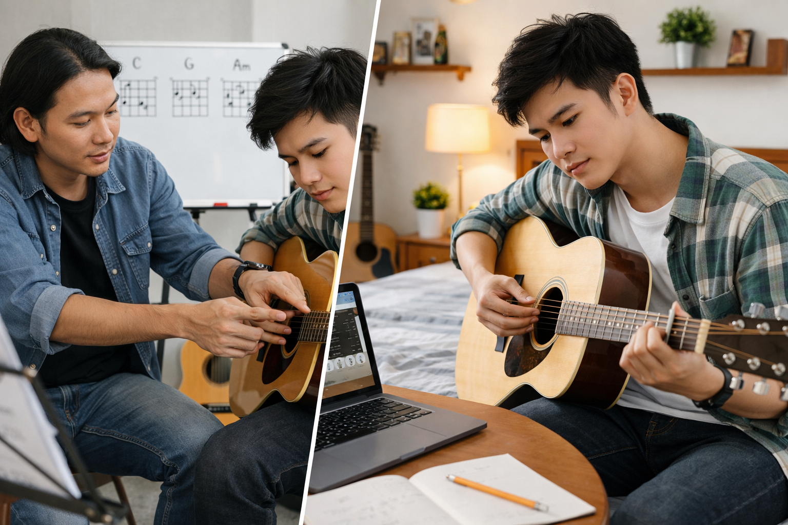 Kết hợp học với giáo viên và tự luyện là cách tiến bộ nhanh nhất