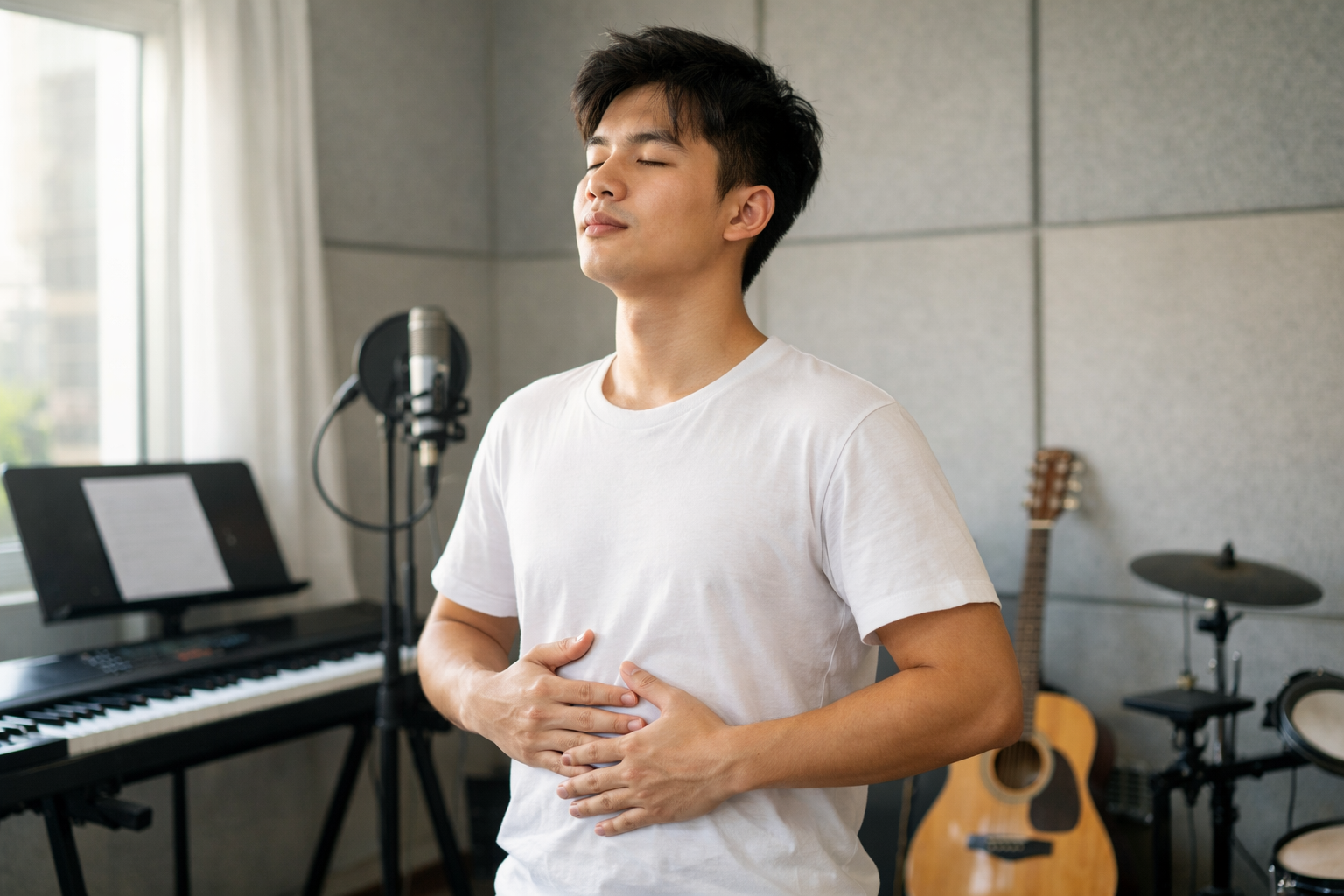 Lấy hơi sâu giúp giọng hát ổn định và bền hơn.