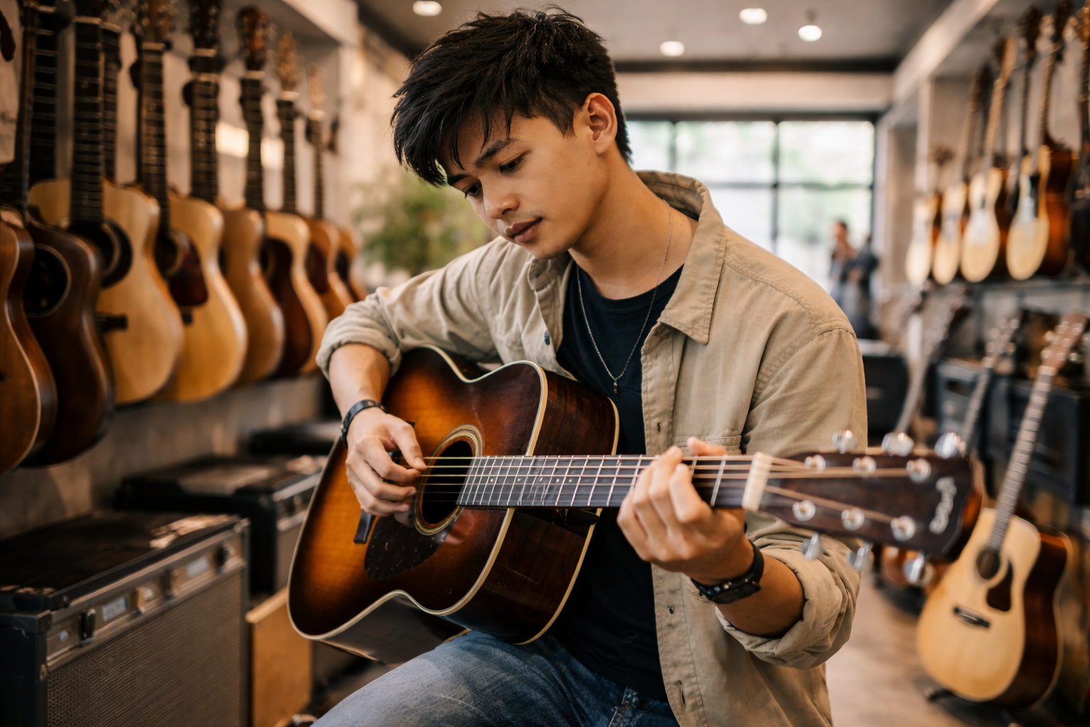 Chọn đàn phù hợp với tay giúp bạn học dễ hơn và ít nản hơn.