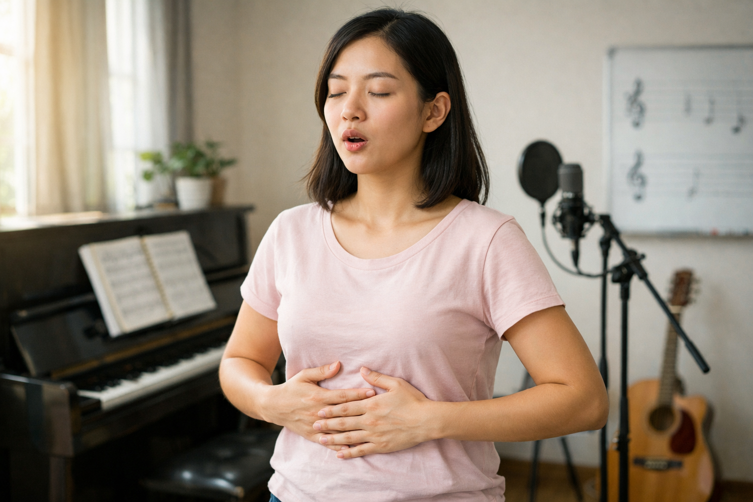 Hơi thở là nền tảng quan trọng khi luyện thanh nhạc