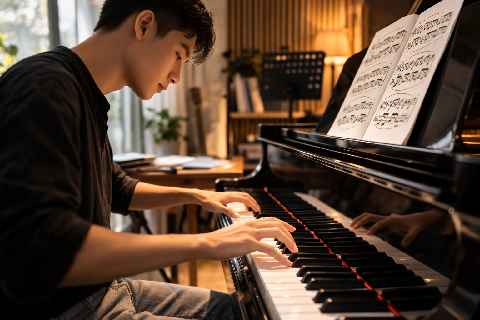 Crossing fingers giúp arpeggio được thực hiện trôi chảy và chính xác.